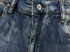 Faded Wash Cross Print Slim Fit Jeans™