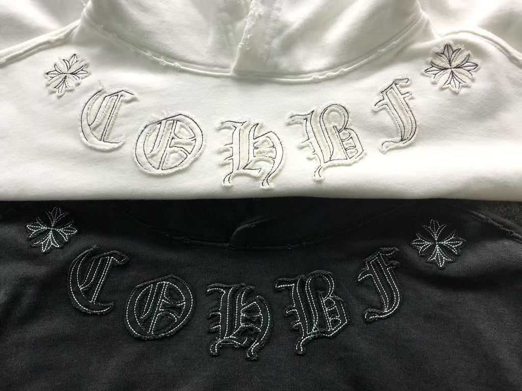 Cross & Horse Shoe Logo Torn Fabric Hoodie™