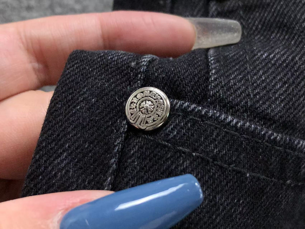 Black White Grey Cross Patch Black Denim Jeans™