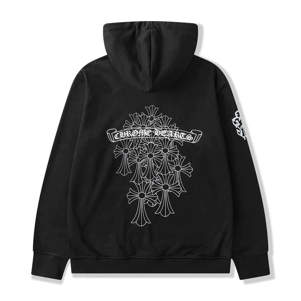 Multicross Typography Logo Black Full Zip Hoodie™