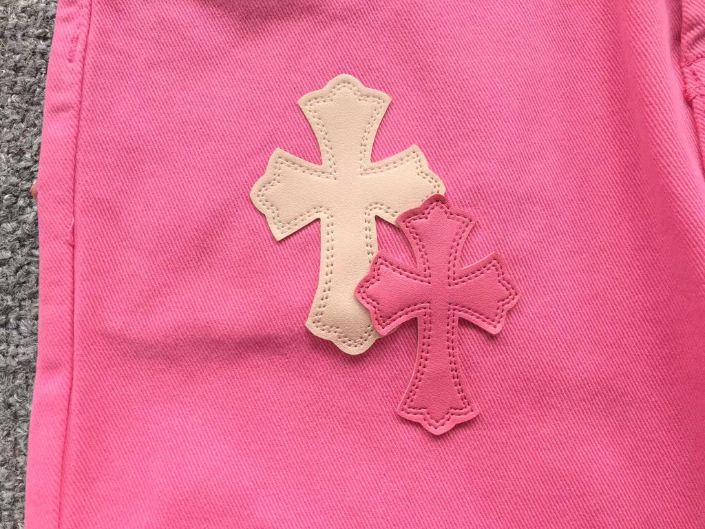Double Pink Cross Patch Pink Denim Jeans™