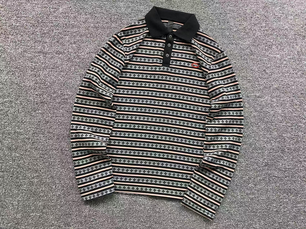 M-Boy Cross Pattern Collar Long Sleeve™