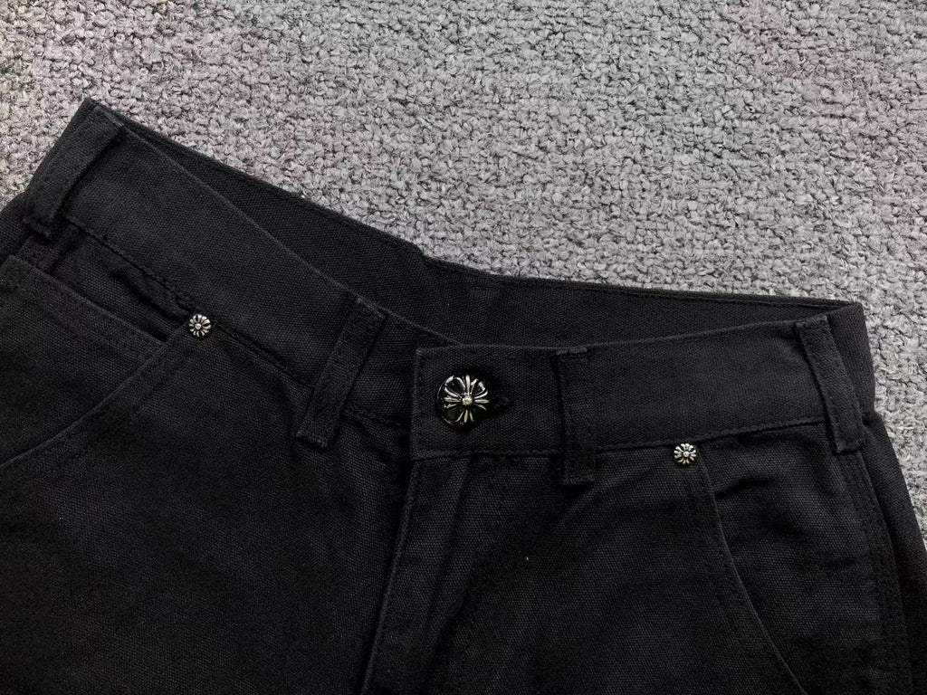 Black Cross Patch Black Carpenter Pants™