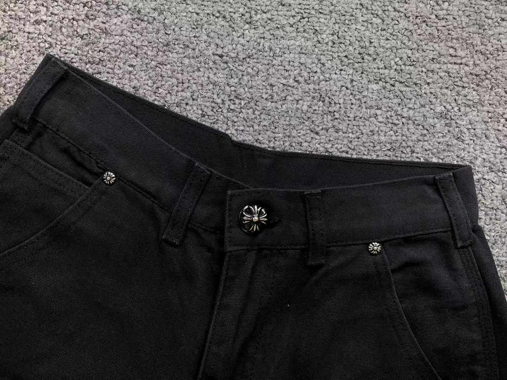 Black Cross Patch Black Carpenter Pants™