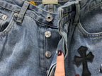 Black & Zebra Cross Patch Denim Jeans™