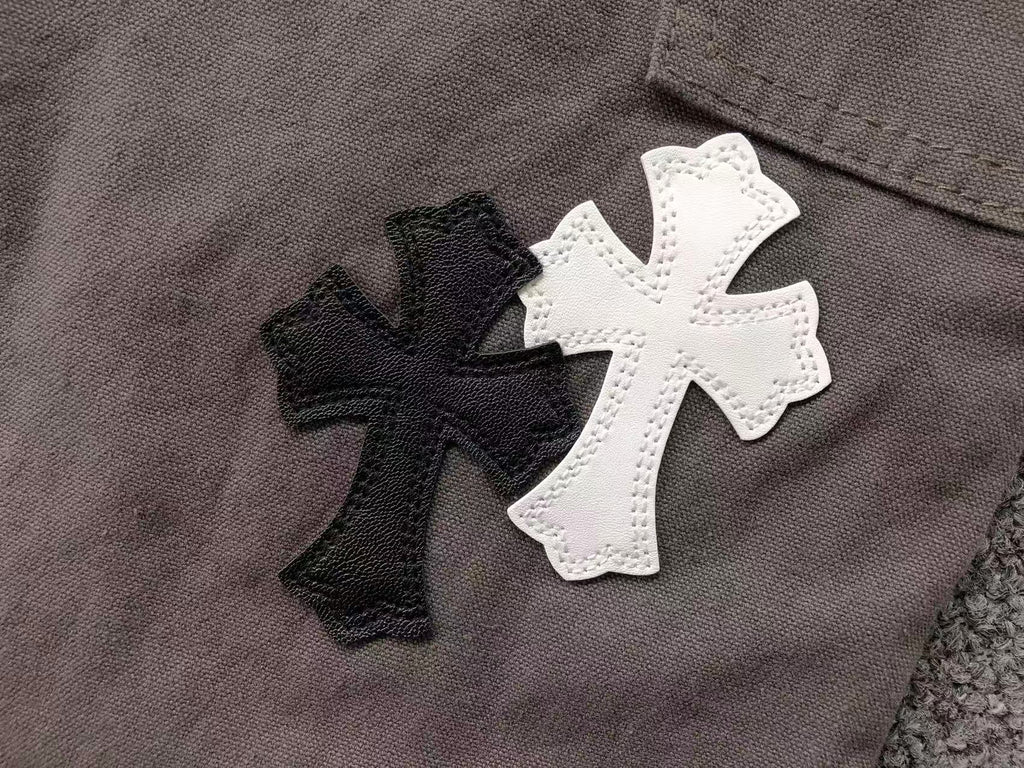 Black & White Cross Patch Brown Carpenter Pants™