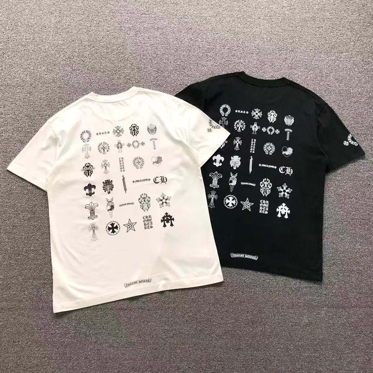 Gothic Symbols White/Black T-Shirt™