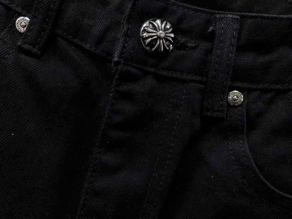 Paint Splatter Triple Yellow Cross Patch Black Jeans™