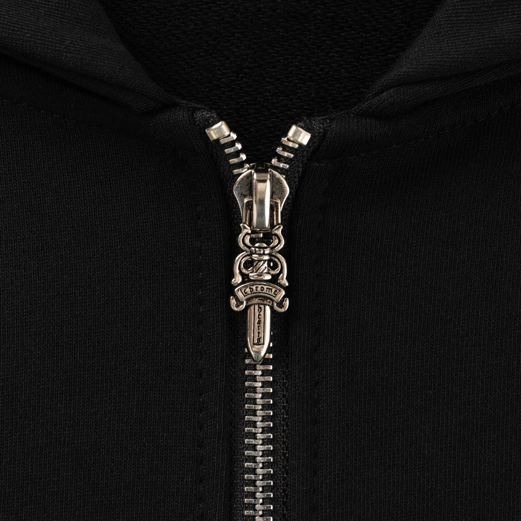 Typography Logo Black Full Zip Hoodie™
