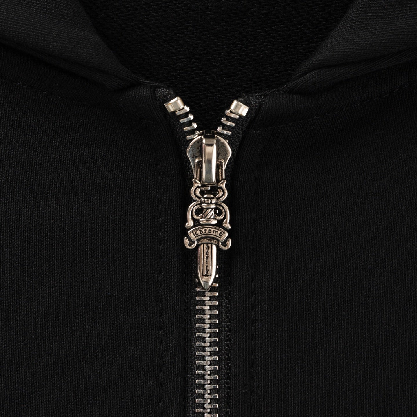 Typography Logo Black Full Zip Hoodie™