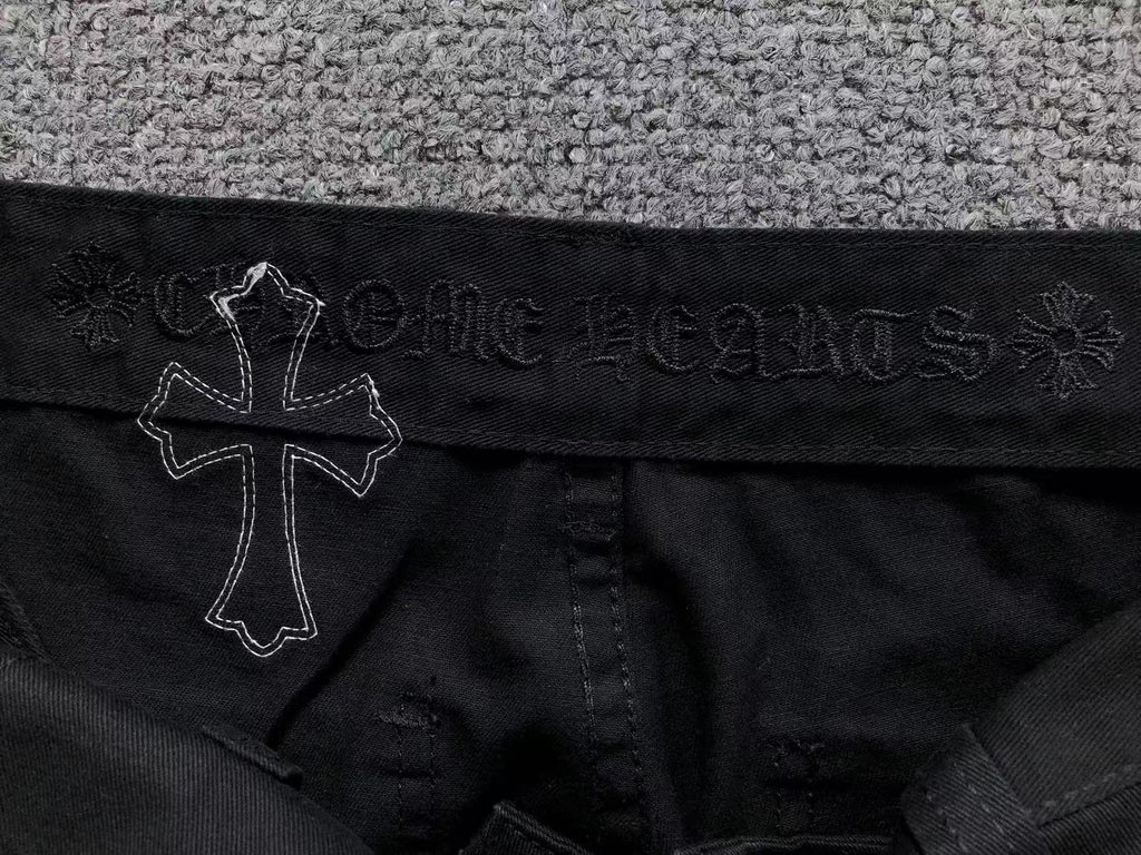 White & Blue Cross Patch Black Carpenter Pants™