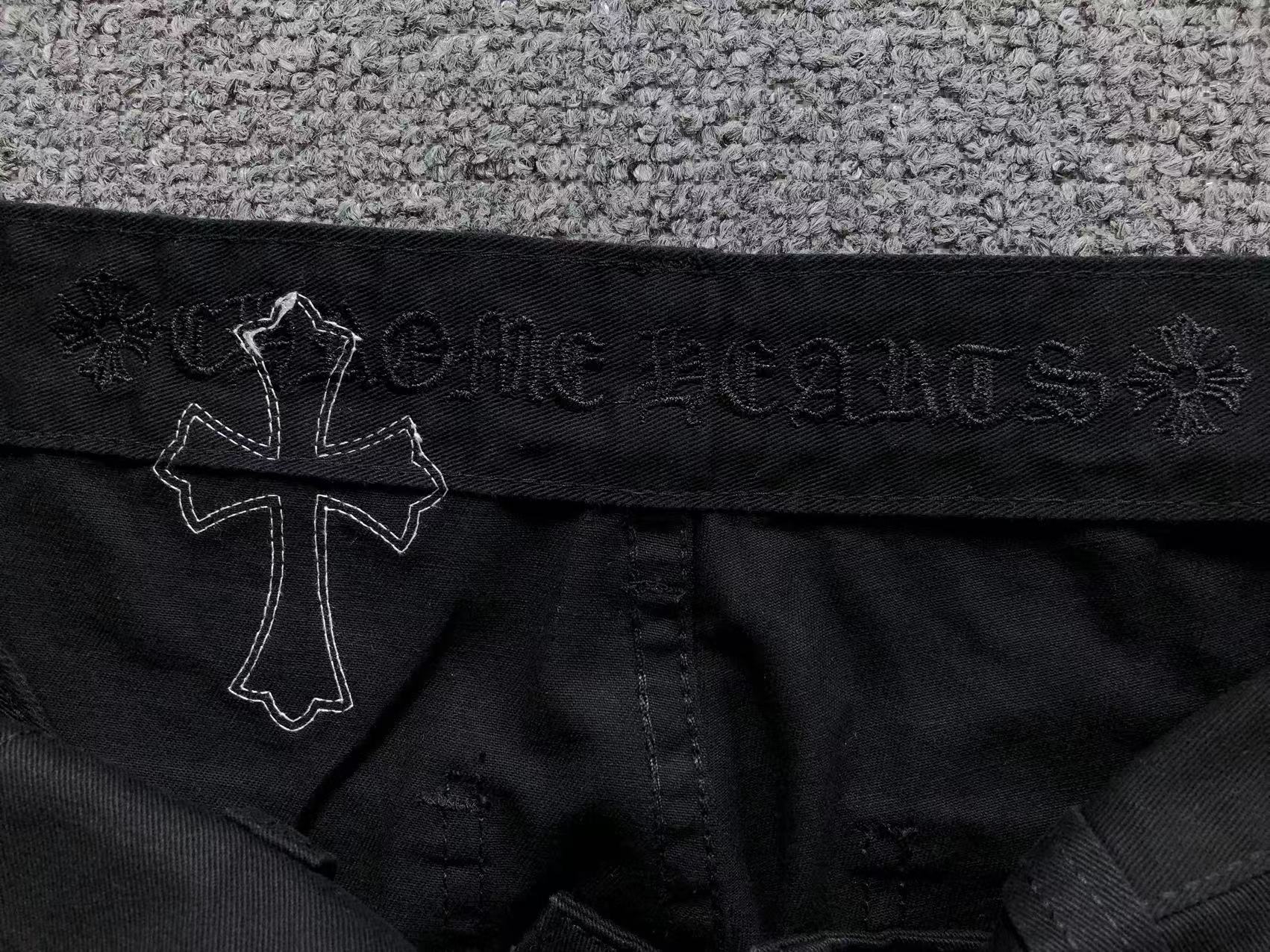 White & Blue Cross Patch Black Carpenter Pants™
