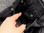 Blue Cross Patch Black Baggy Jeans™