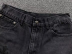 Black Leather Cross Patch Black Baggy Jeans™