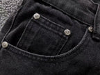 White Cross Patch Black Denim Jeans™