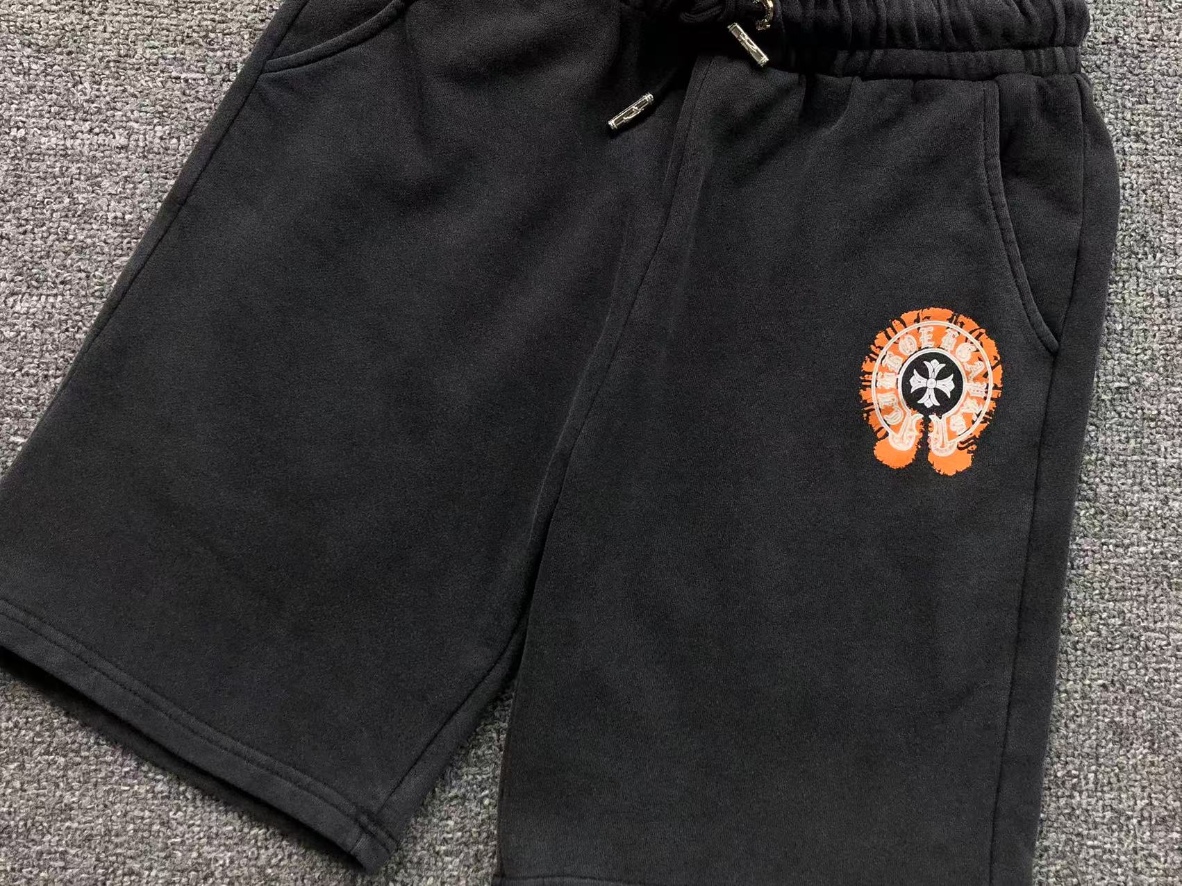 Orange Horse Shoe Logo Faded Black Sweatshorts™
