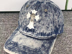 Leather & Metallic Cross Denim Baseball Cap™