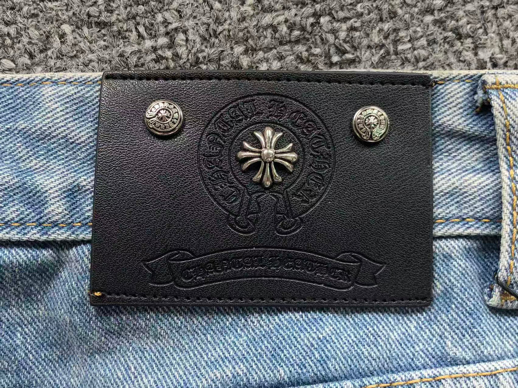 Faded Black Cross Patch Light Denim Baggy Jeans™