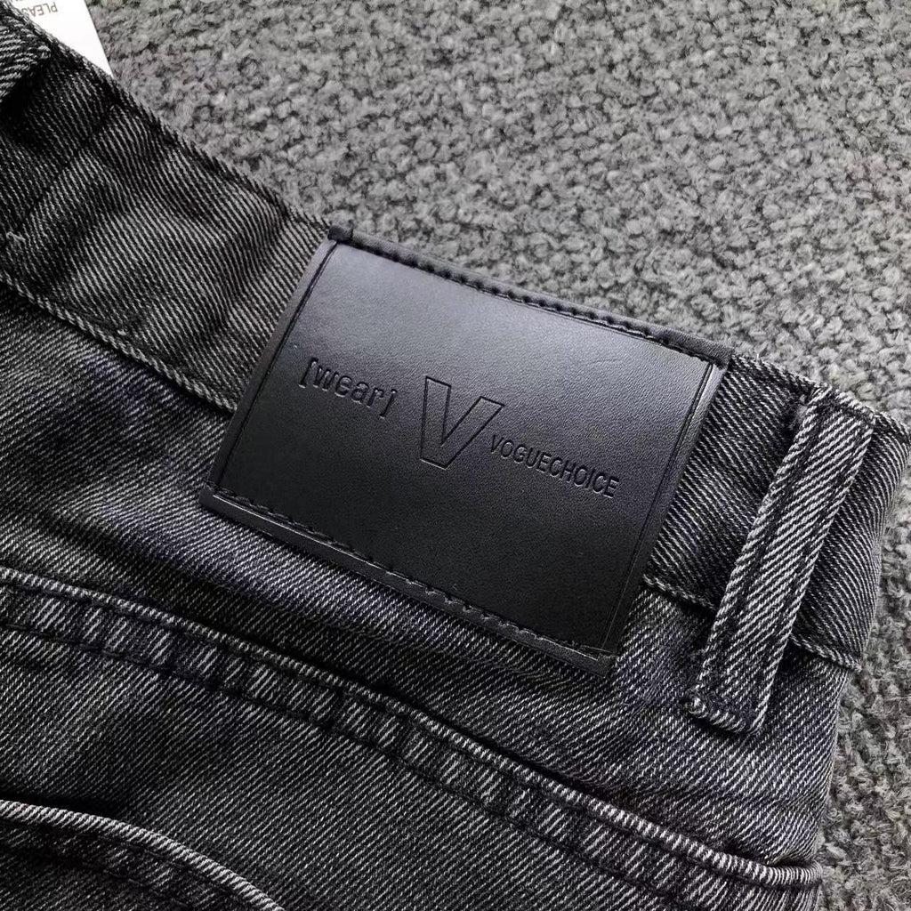 White Cross Patch Two-Tone Grey Jeans™