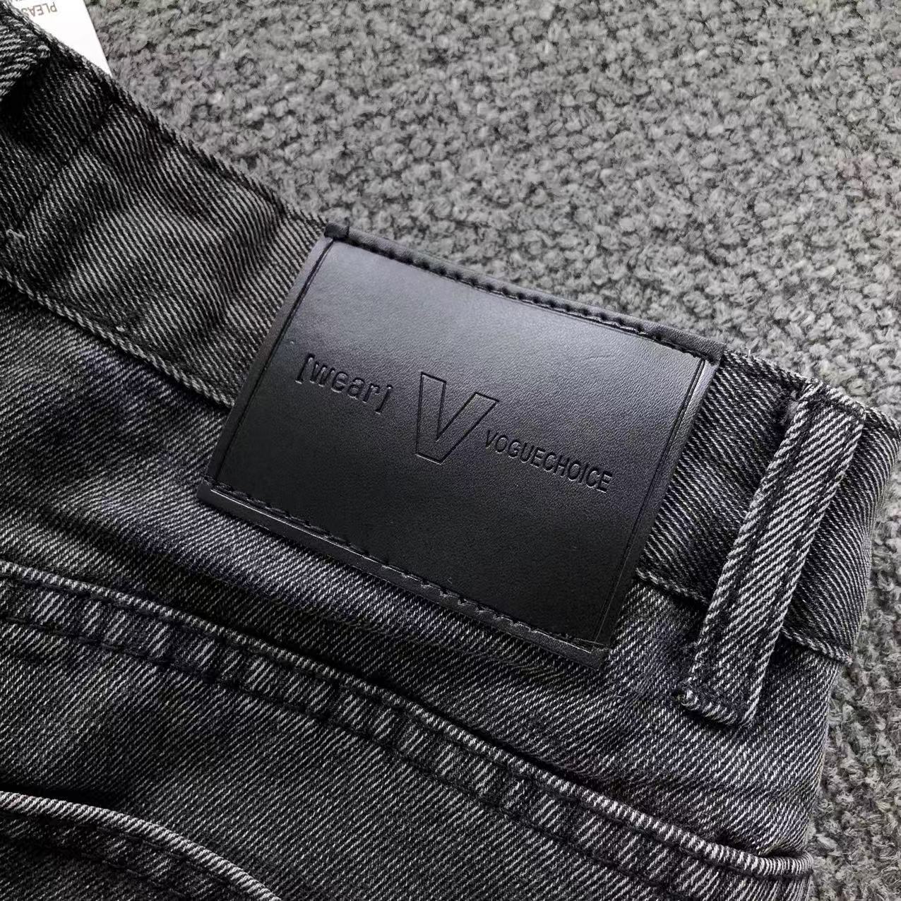 White Cross Patch Two-Tone Grey Jeans™