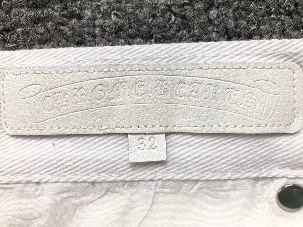 Green & Zebra Cross Patch White Jeans™