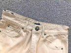 White Brown & Orange Cross Patch Cream Jeans™