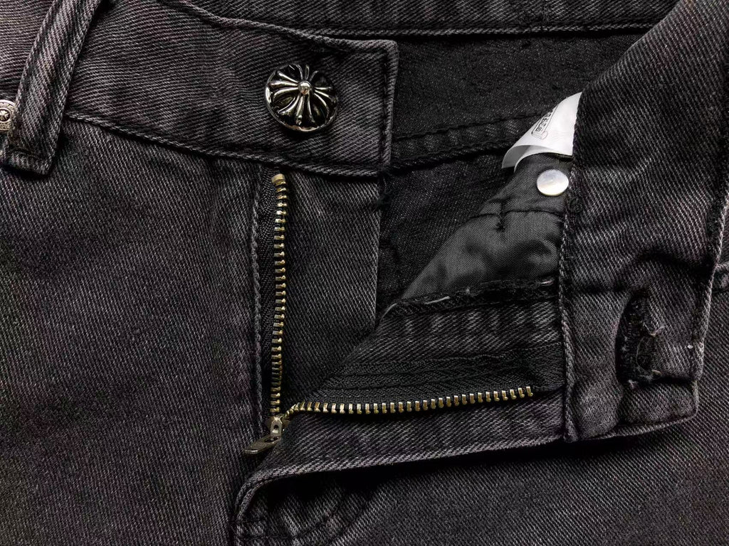 Black Cross Patch Black Denim Jeans™