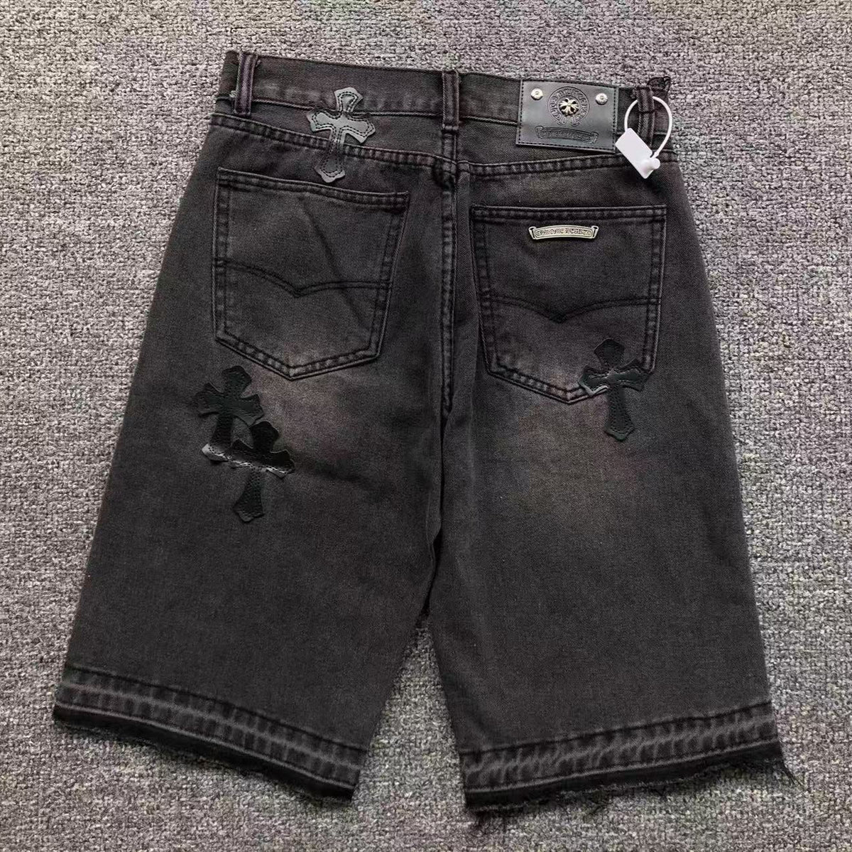 Black Cross Patch Dark Grey Denim Jeans™