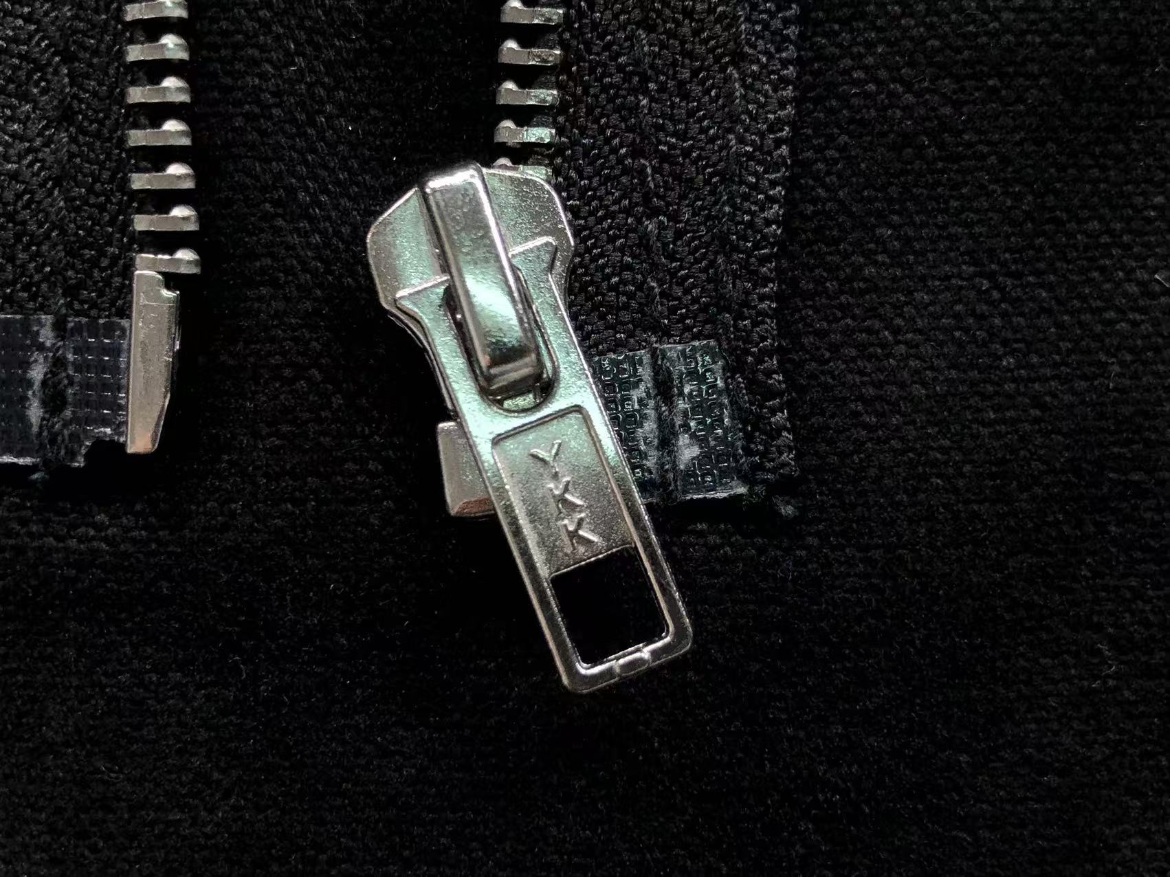 Blue & White Cross Patch Black Zipper Jeans™