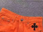 Black Cross Patch Orange Denim Jeans™