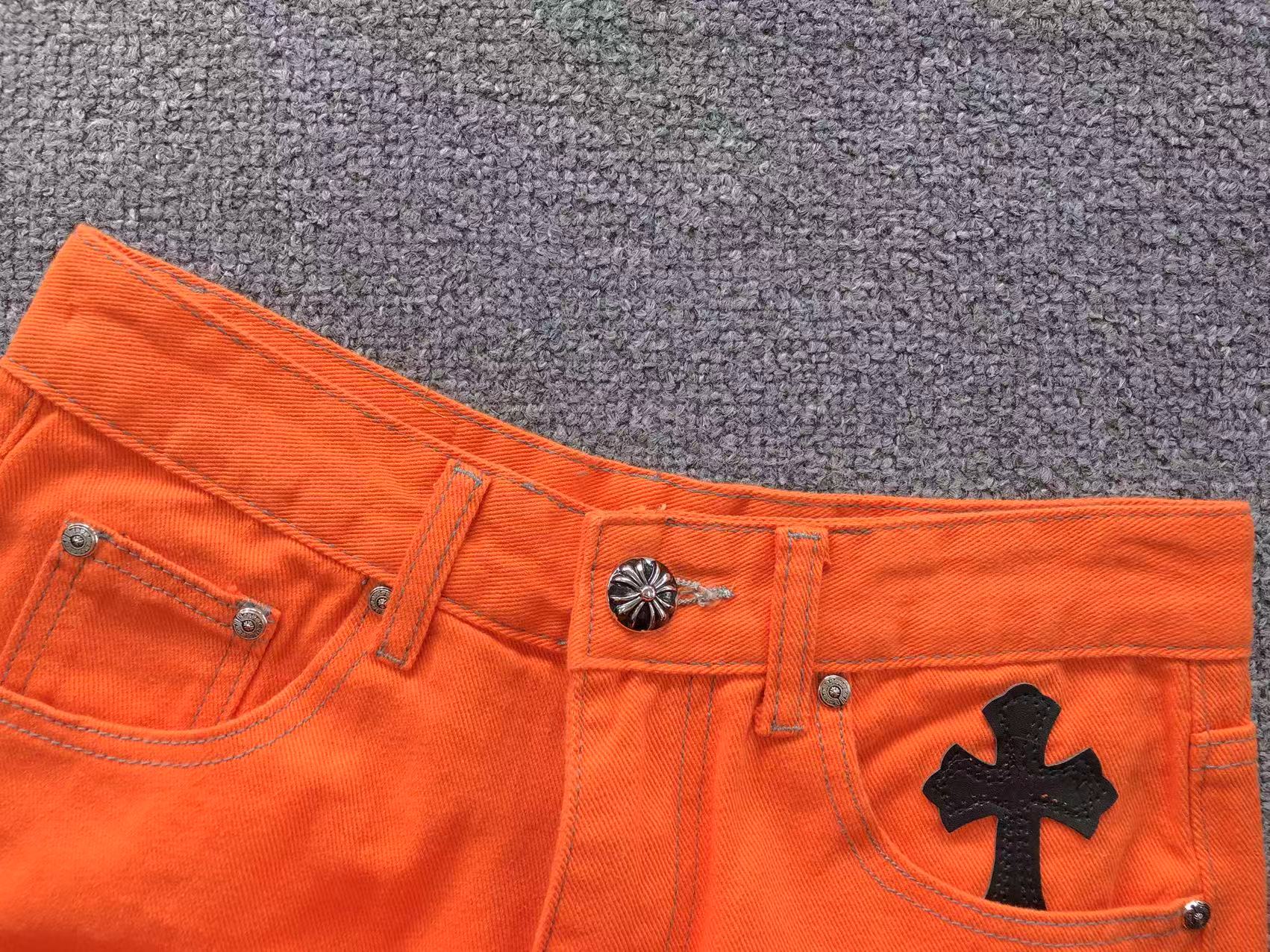 Black Cross Patch Orange Denim Jeans™