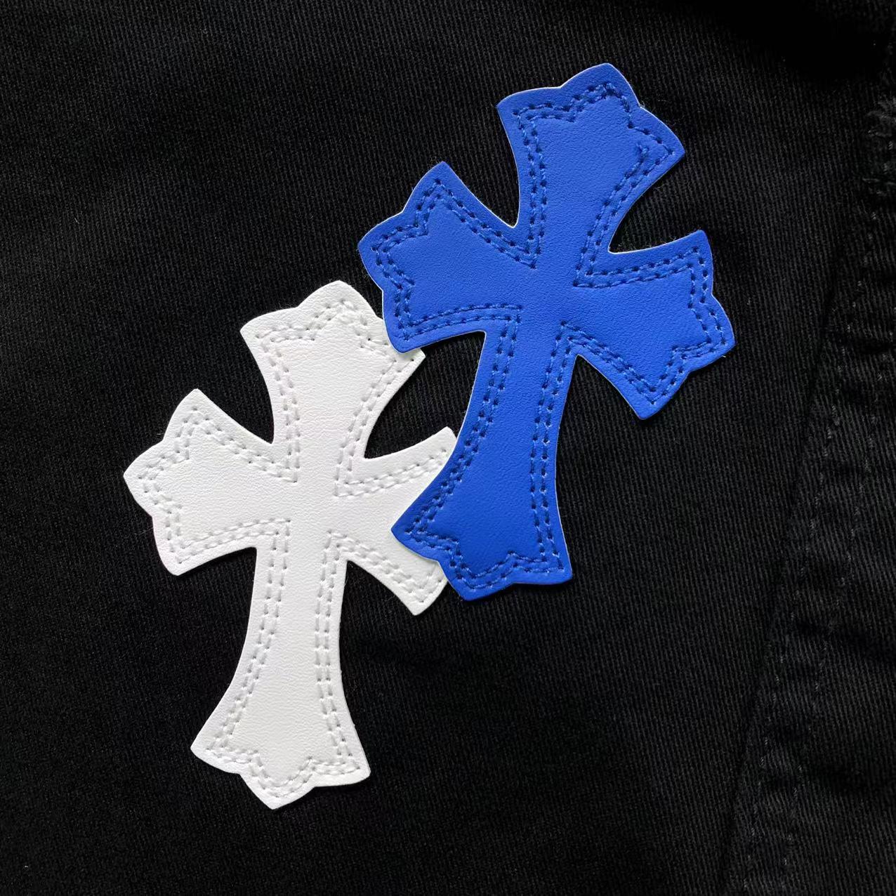 White & Blue Cross Patch Black Carpenter Pants™