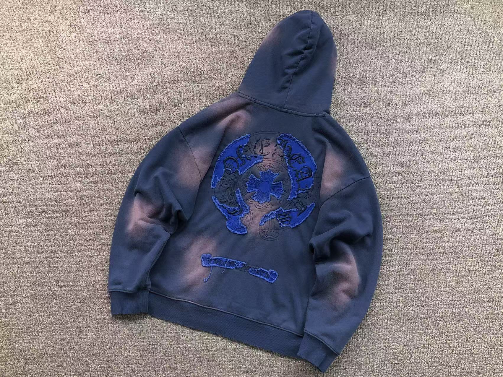 Washed Torn Embroidery Hoodie™