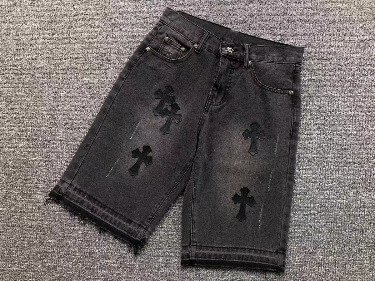 Black Cross Patch Dark Grey Denim Jeans™