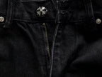 Black White Grey Cross Patch Black Denim Jeans™