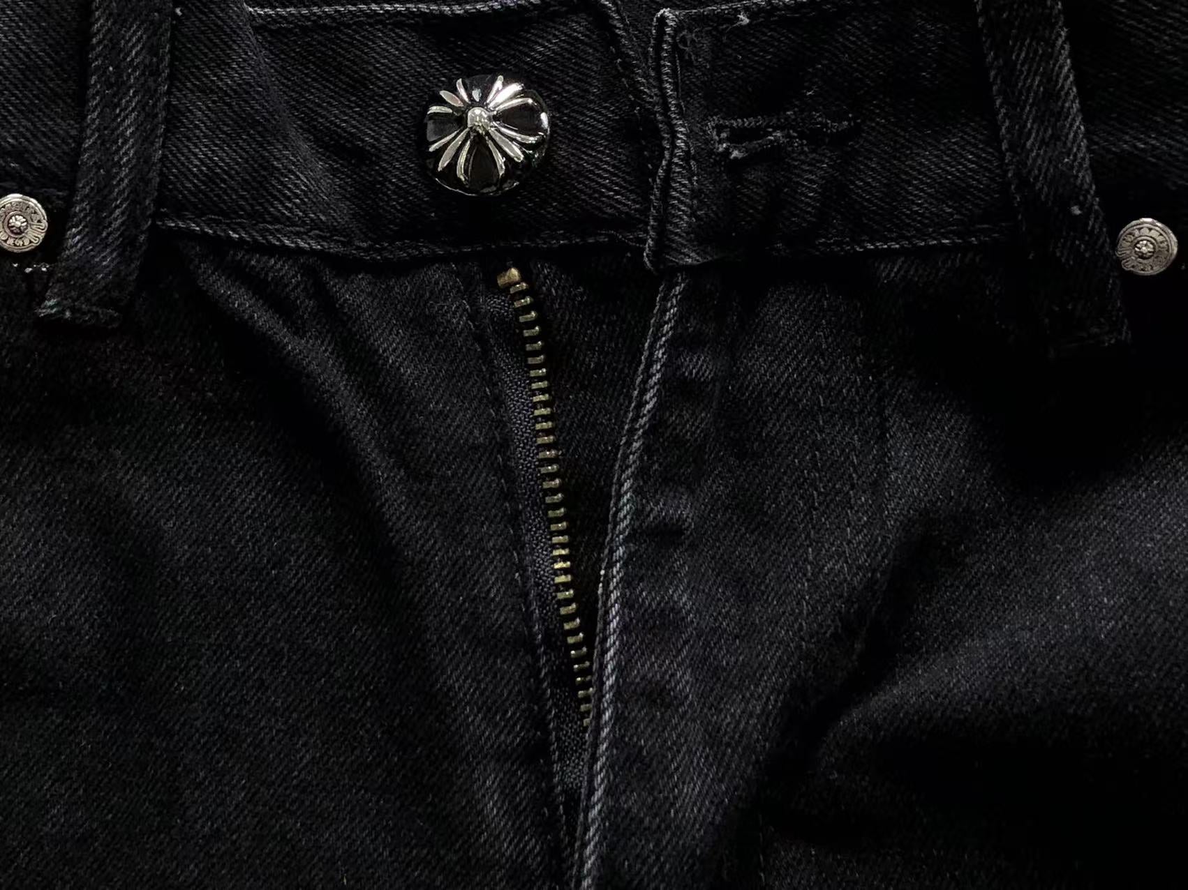 Black White Grey Cross Patch Black Denim Jeans™