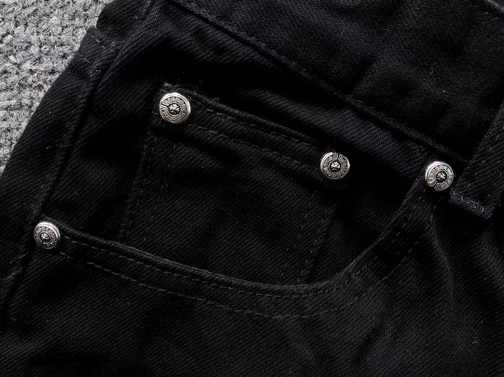 Blue & Light Blue Cross Patch Black Denim Jeans™