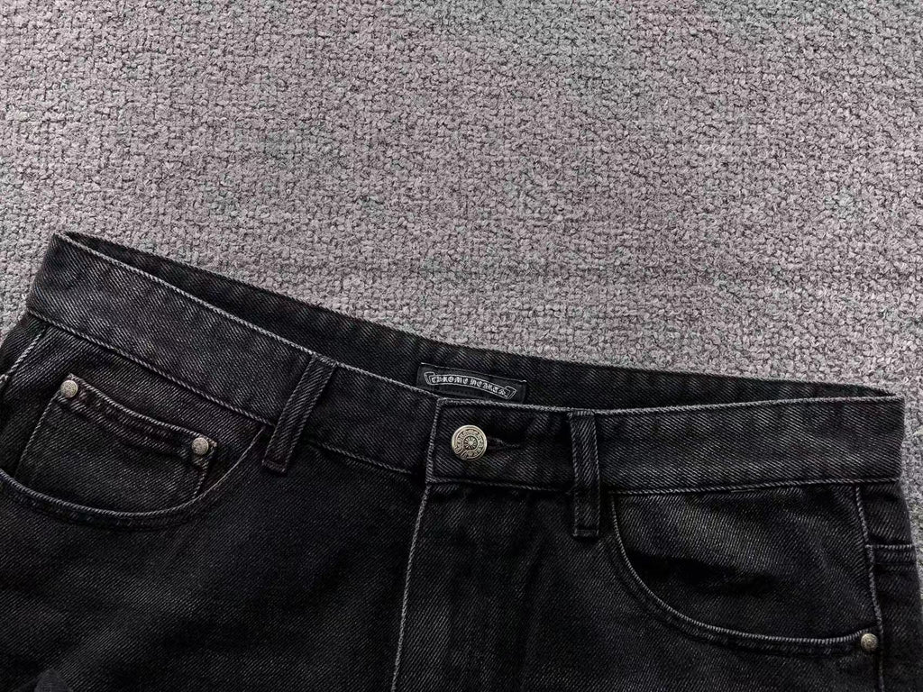 Faded Black Fleur De Lis Baggy Jeans™