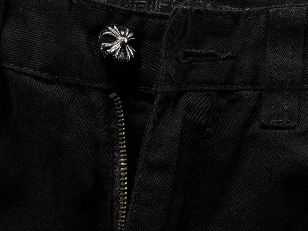 Black & Leopard Cross Patch Black Carpenter Pants™