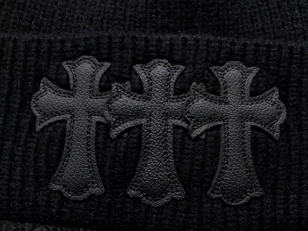 Triple Leather Cross Wool Beanie™