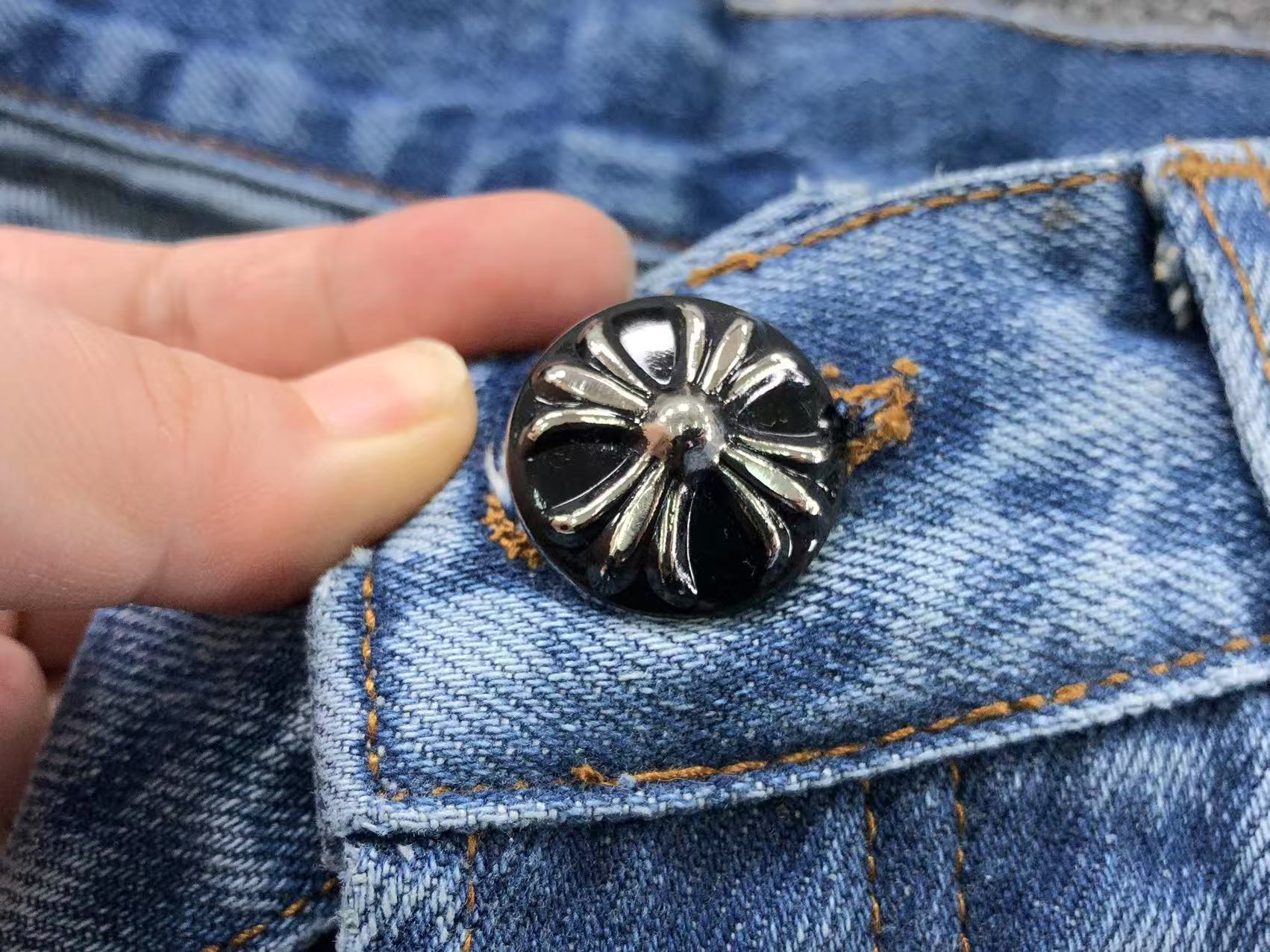 Black White & Blue Cross Patch Denim Jeans™