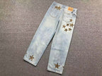 Leopard Star Patch Light Denim Baggy Jeans™