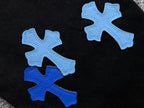 Blue & Light Blue Cross Patch Black Denim Jeans™