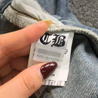 Black Cross Patch Light Denim Baggy Jeans™