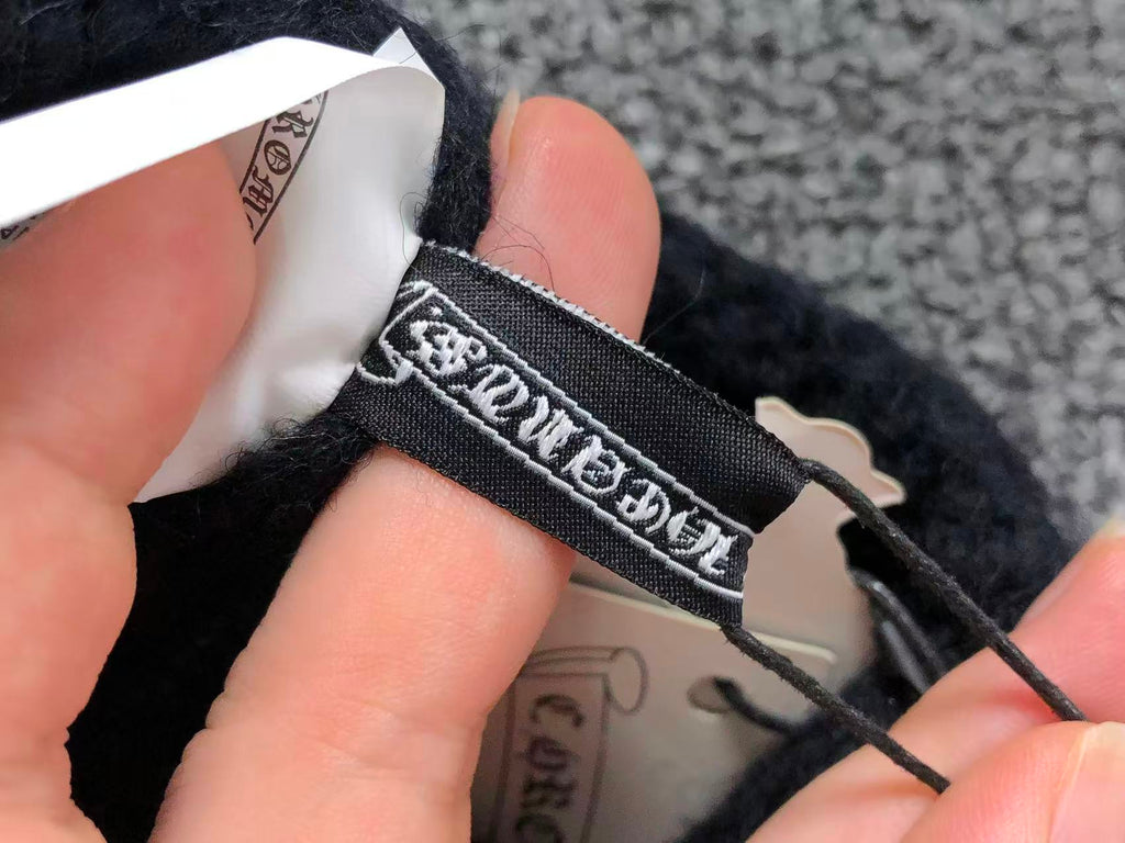Black Leather Cross Knit Beanie™