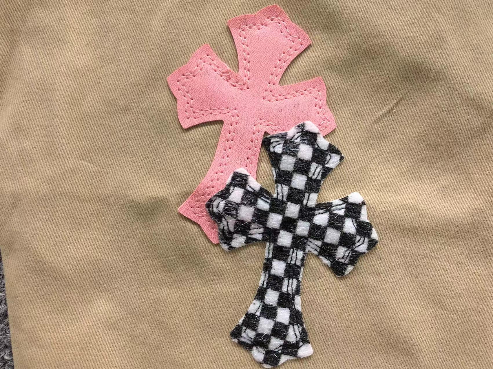 Pink & Checkered Cross Patch Beige Carpenter Pants™