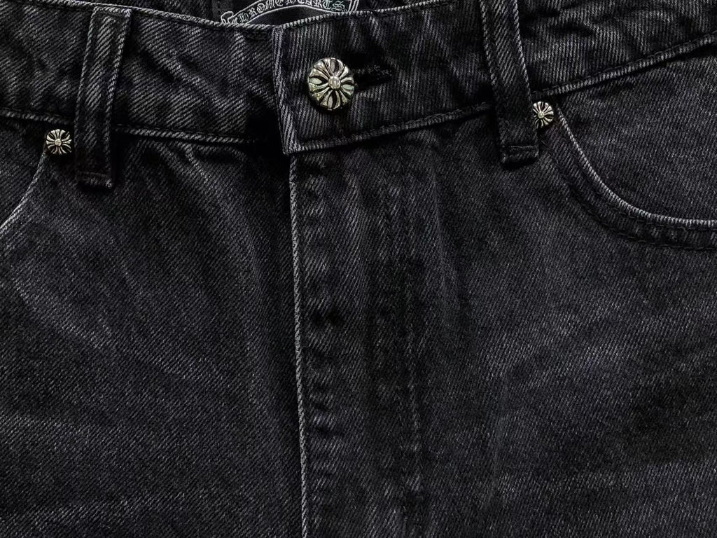 Blue & Yellow Cross Patch Black Jeans™