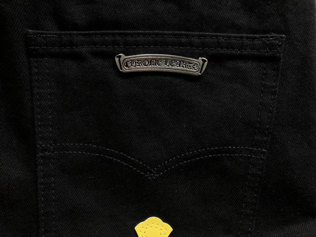 Yellow Cross Patch Black Denim Jeans™