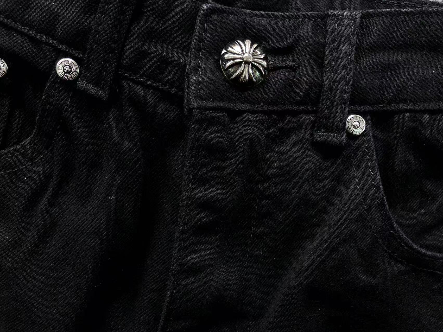 Blue & Light Blue Cross Patch Black Denim Jeans™