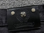 Black Leather Cross Patch Black Baggy Jeans™